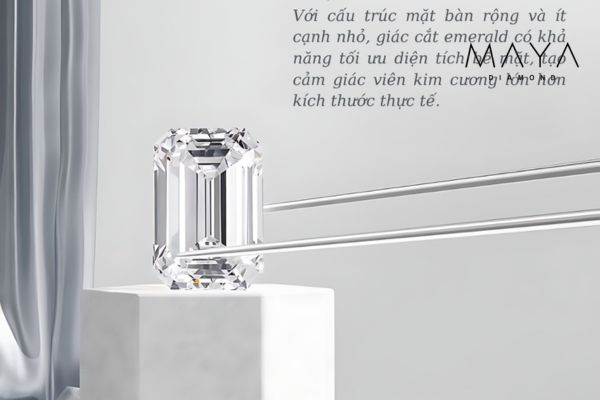 Emerald Cut là dạng giác cắt hình chữ nhật