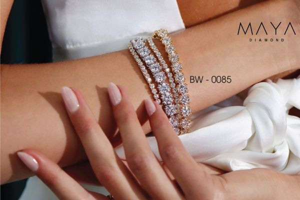 Thiết kế lắc tay kim cương moissanite theo yêu cầu