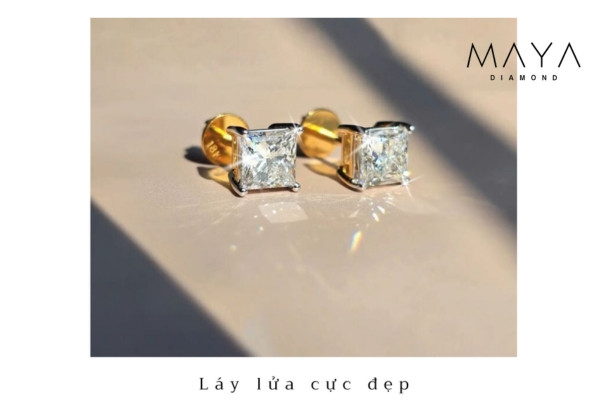 Điều gì tạo nên sự khác biệt ở khuyên tai kim cương Princess Cut?