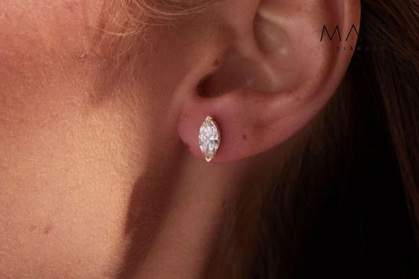 Bông tai giác cắt Marquise rực rỡ