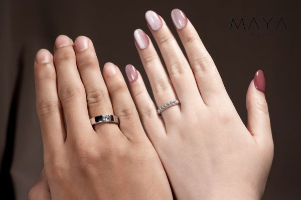 Nhẫn đôi kim cương nuôi cấy