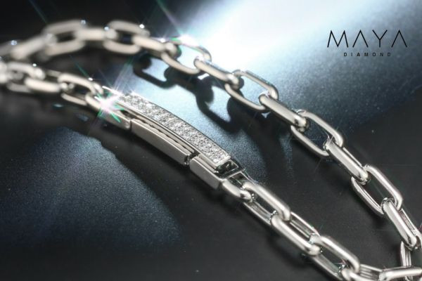 Lắc tay kim cương dạng xích bản vuông