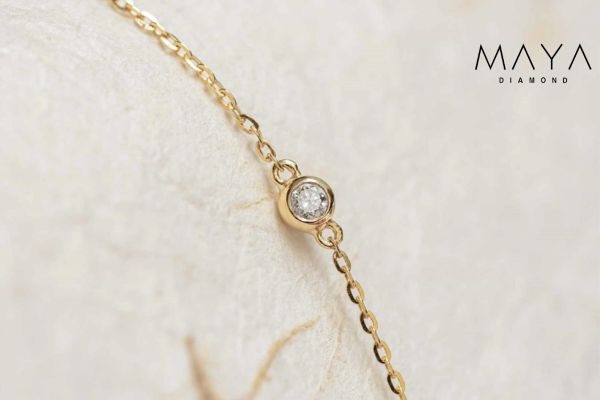 Lắc tay kim cương moissanite tròn 