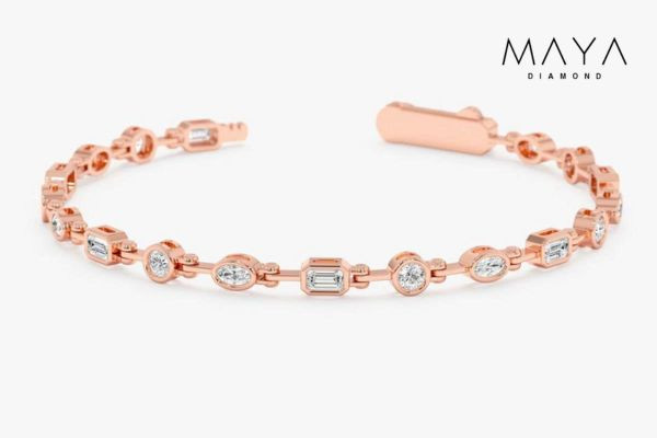 Mixed Shape Lab Diamond Tennis Bracelet