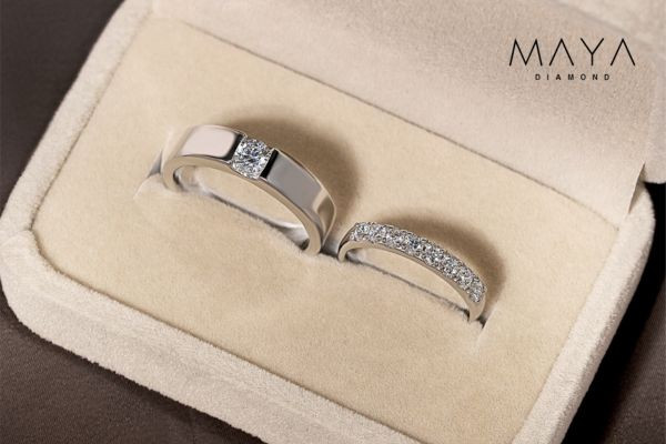 Nhẫn cưới kim cương dáng Half Eternity