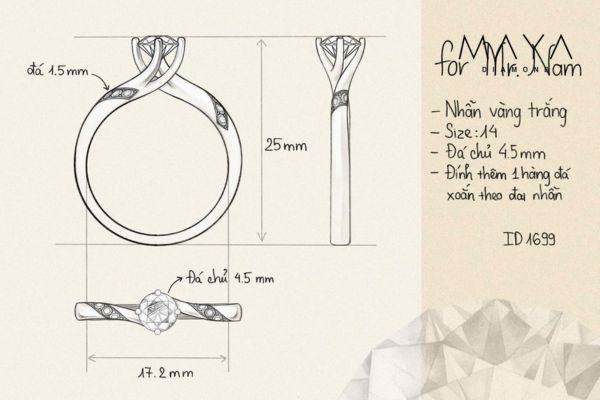 Thiết kế nhẫn tròn dễ thương