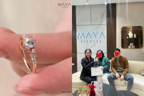 Mua nhẫn cầu hôn kim cương nhân tạo tại Maya Diamond