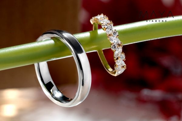Nhẫn cưới phối hợp 2 màu