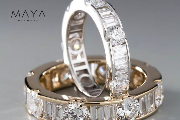 Nhẫn cầu hôn kim cương Eternity Ring tinh xảo, tối giản
