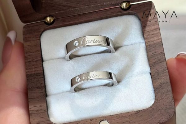 Nhẫn cưới kim cương dáng Unisex