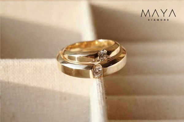 Mẫu nhẫn cưới vàng trơn đơn giản