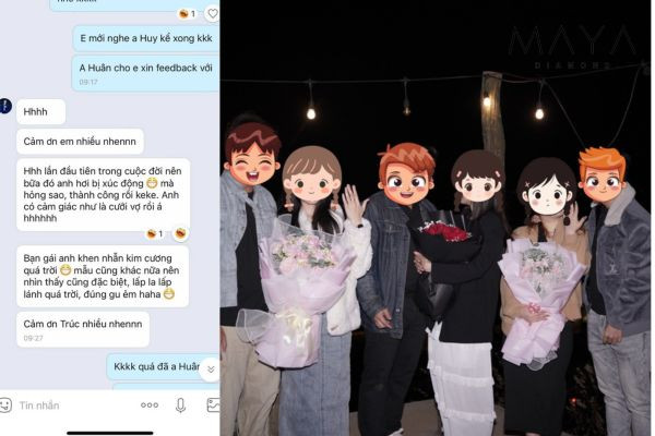 Khách hàng mua nhẫn tại Maya Diamond