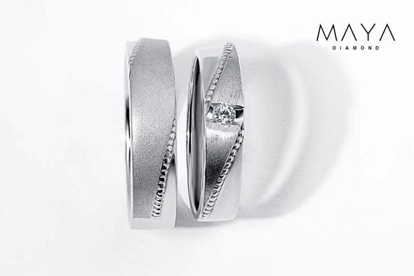 Nhẫn kim cương vàng trắng basic