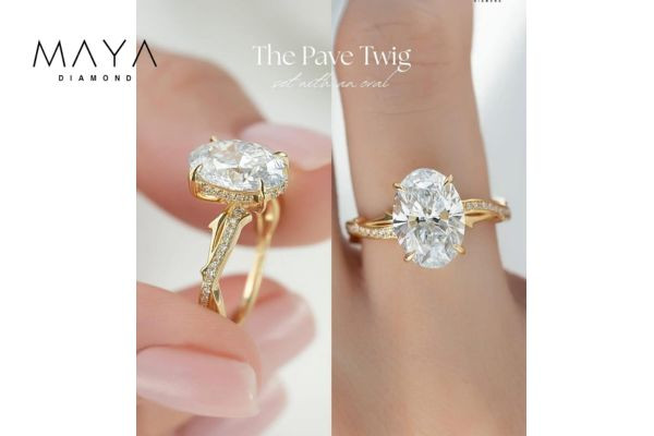 Nhẫn solitaire đai xoắn (twist band)