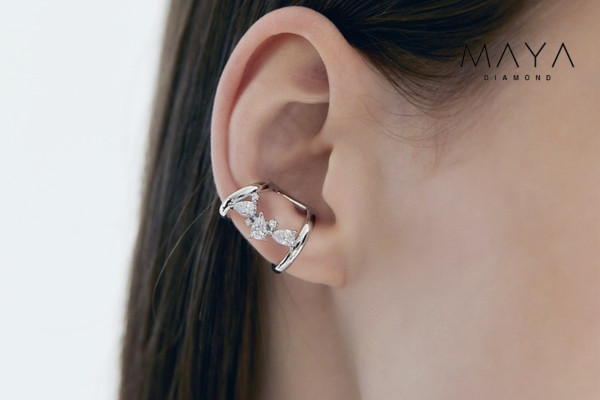 Bông tai earcuff kim cương thiết kế độc đáo, trẻ trung
