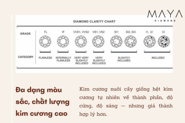 Mẹo chọn viên kim cương nuôi cấy Round Brilliant theo tiêu chuẩn 4Cs