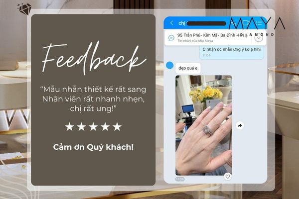Feedback khách hàng về kim cương nuôi cấy tại Maya Diamond