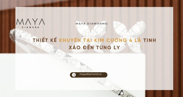 THIẾT KẾ KHUYÊN TAI KIM CƯƠNG 4 LÁ TINH XẢO ĐẾN TỪNG LY