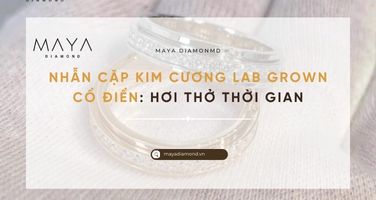 NHẪN CẶP KIM CƯƠNG LAB GROMN CỔ ĐIỂN: HƠI THỞ THỜI GIAN