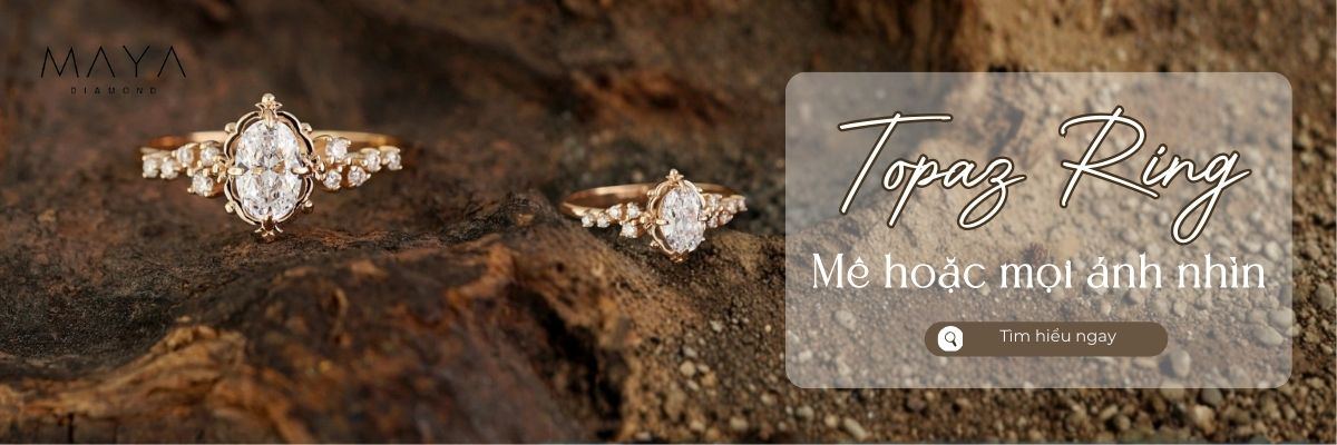 NHẪN KIM CƯƠNG NHÂN TẠO TOPAZ RING OVAL CUT ĐẦY MÊ HOẶC