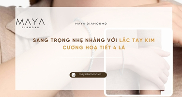 SANG TRỌNG NHẸ NHÀNG VỚI LẮC TAY KIM CƯƠNG HOẠ TIẾT 4 LÁ