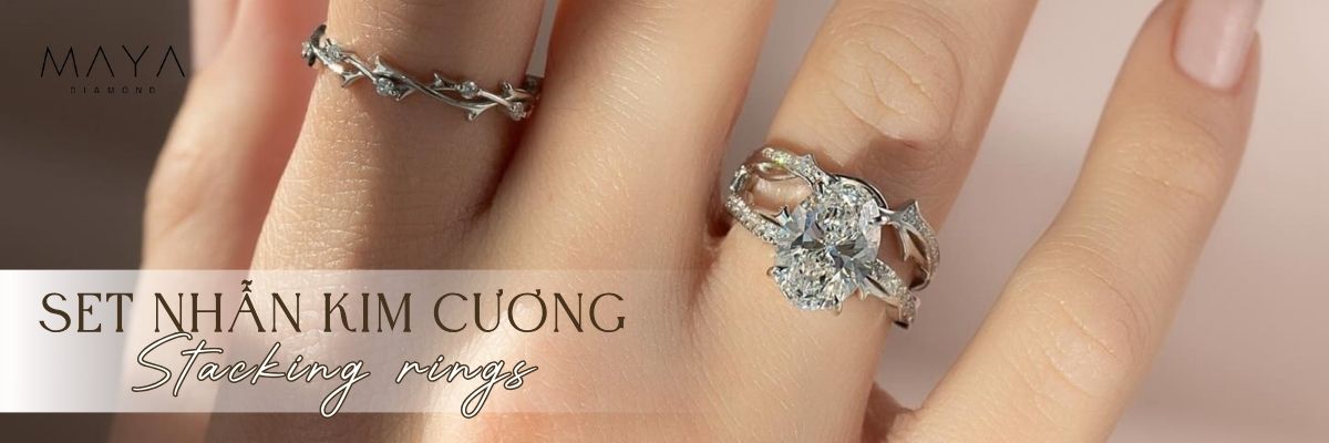 MUA SET NHẪN KIM CƯƠNG NHÂN TẠO CHO NỮ ĐẸP VÀ TINH TẾ