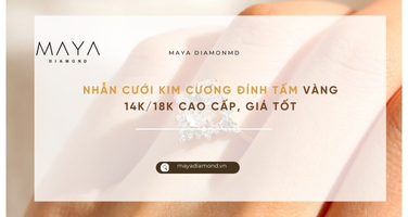 NHẪN CƯỚI KIM CƯƠNG ĐÍNH TẤM VÀNG 14K/18K CAO CẤP, GIÁ TỐT